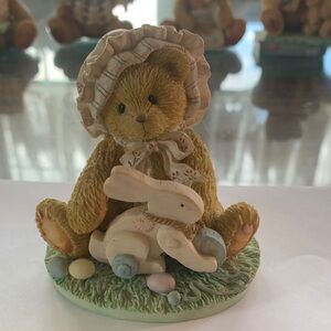 Cherished Teddies Yellow Bear with Floral Bonnet